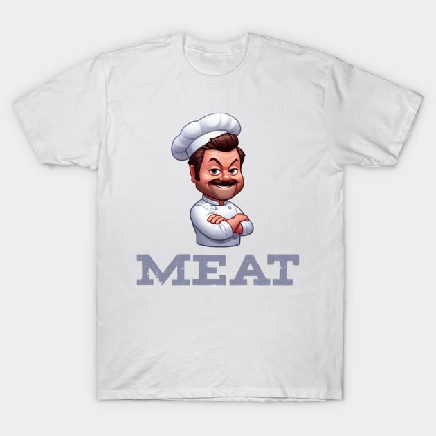 Ron Swanson Cooking T-Shirt by Dmytro